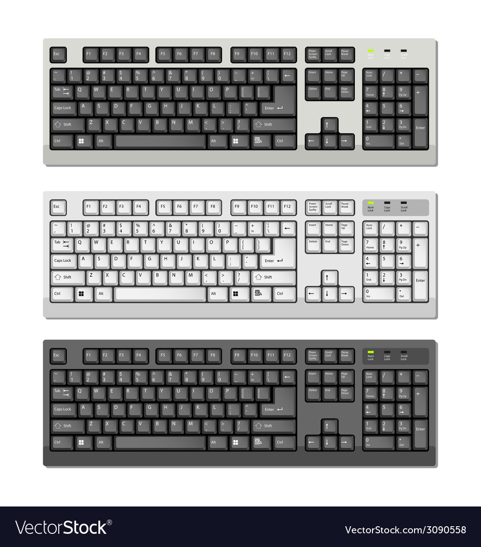 Computer keyboard Royalty Free Vector Image - VectorStock