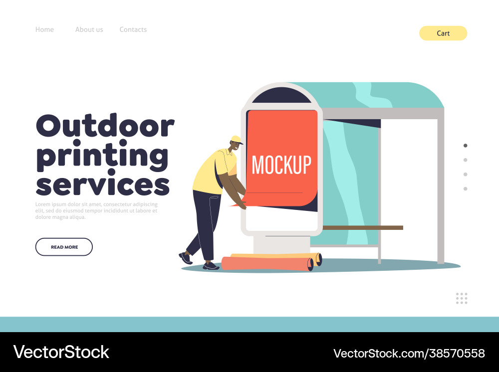 Outdoor printing services landing page Royalty Free Vector