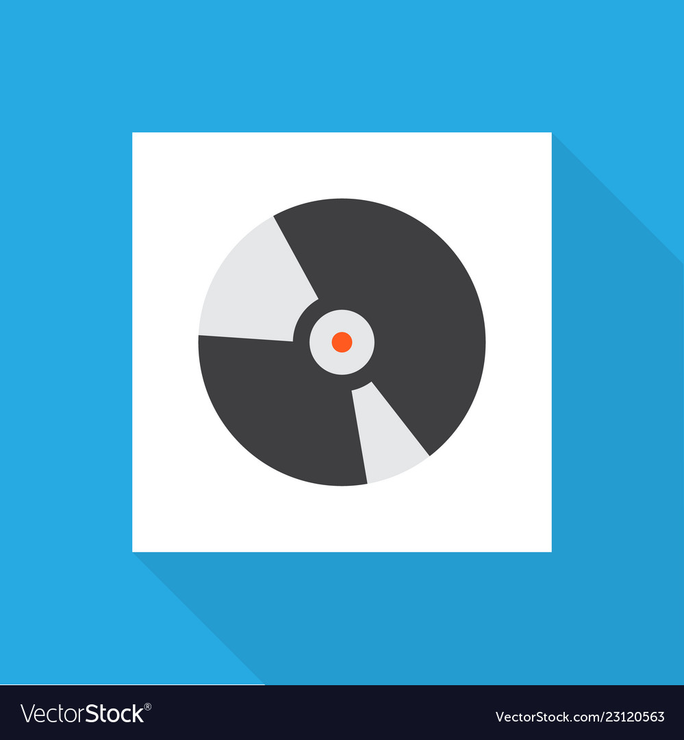 Compact disk icon flat symbol premium quality