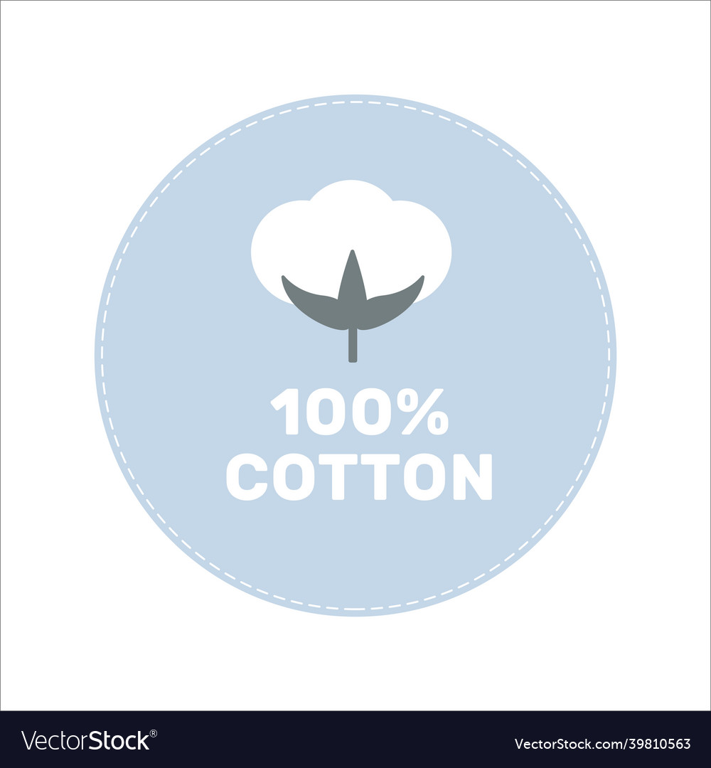 Cotton label organic sign with delicate Royalty Free Vector