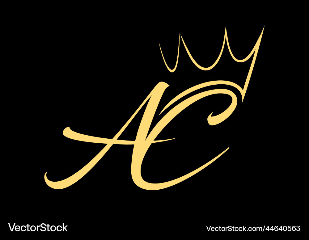 Crown monogram logo initial ac Royalty Free Vector Image