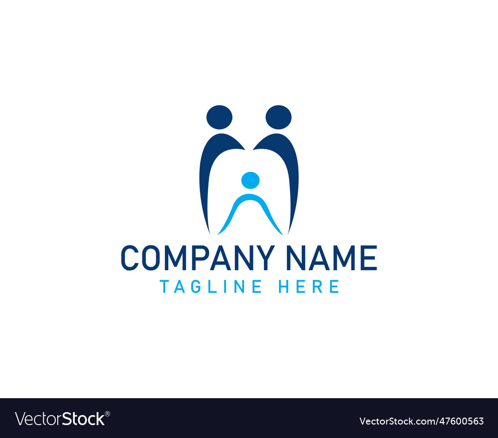 Family dental health logo design Royalty Free Vector Image