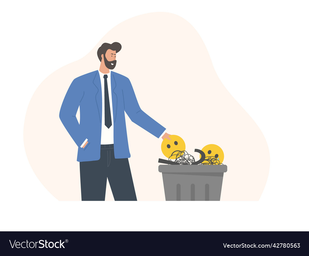 Happy businessman throw away stressed and anxiety Vector Image