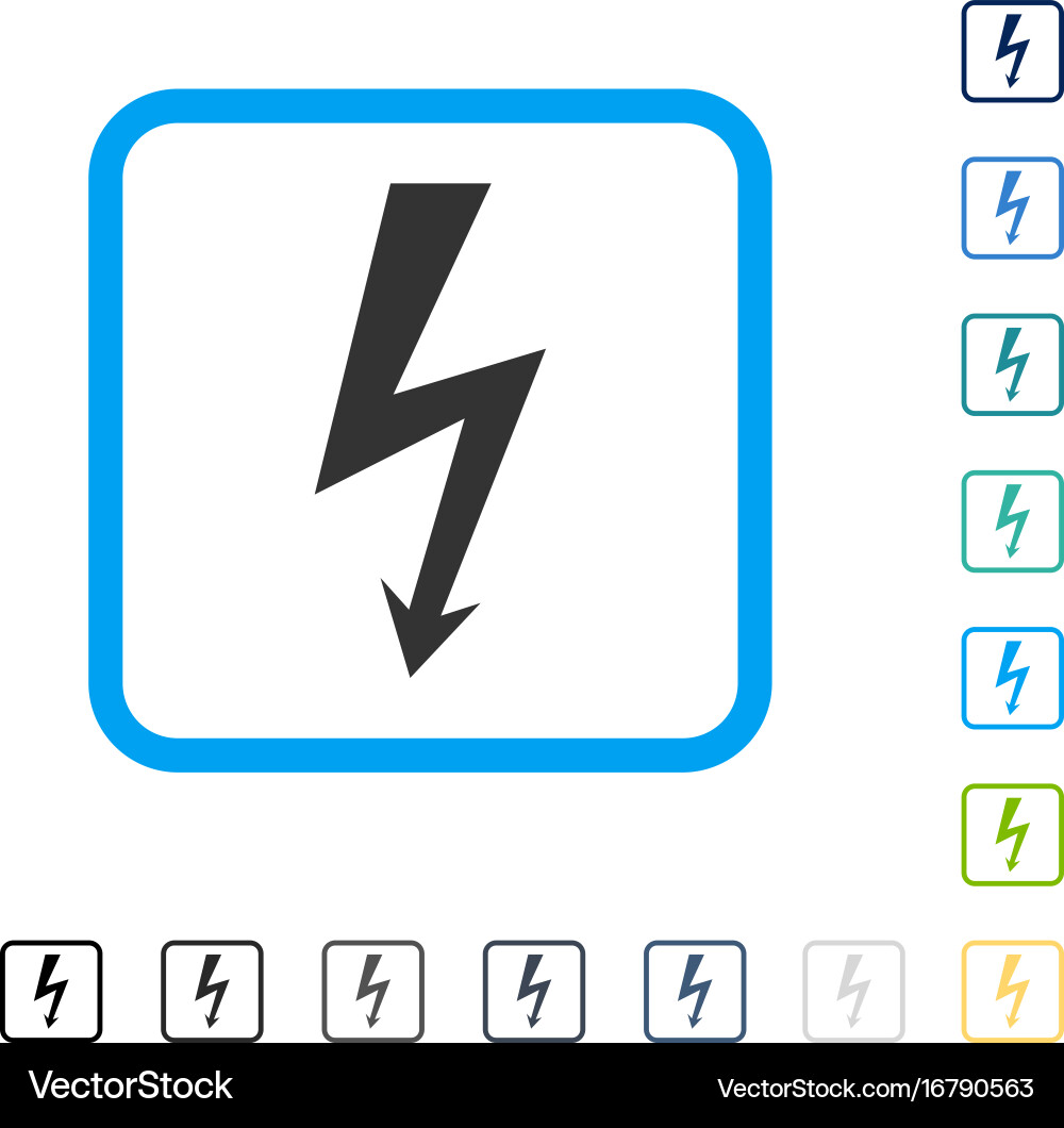 High voltage framed icon Royalty Free Vector Image