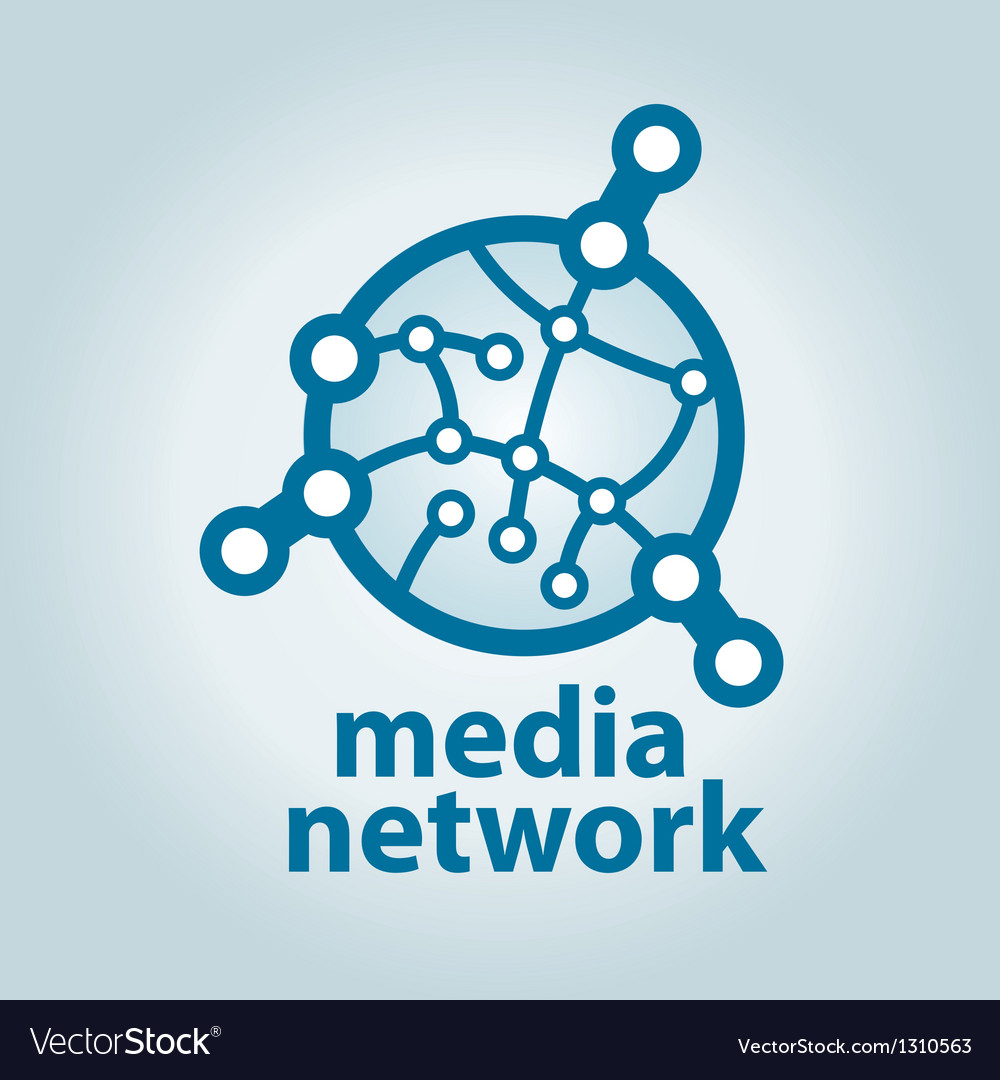 Logo and electronic media network Royalty Free Vector Image