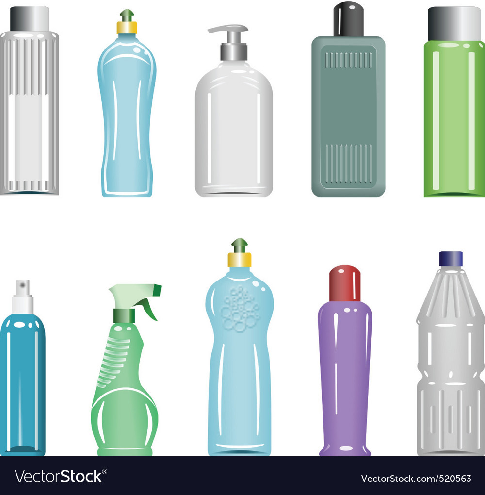 Plastic bottles set 5 Royalty Free Vector Image