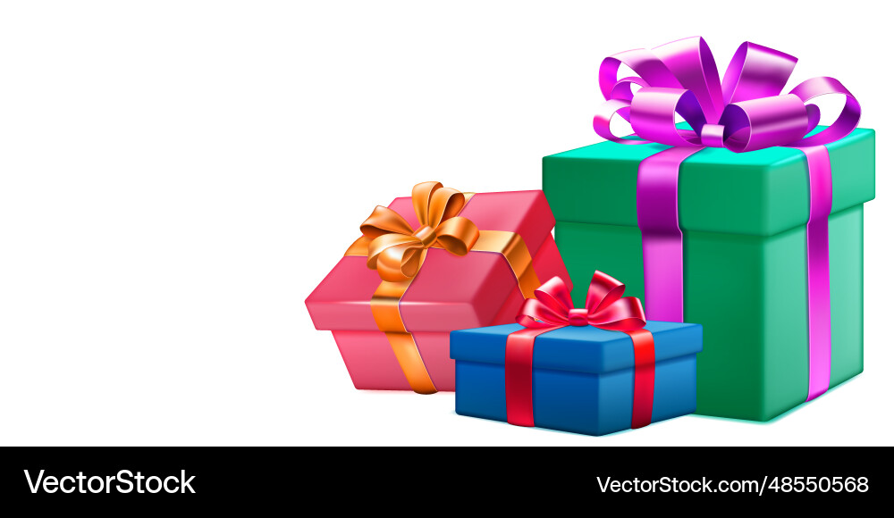 Colored gift boxes Royalty Free Vector Image - VectorStock