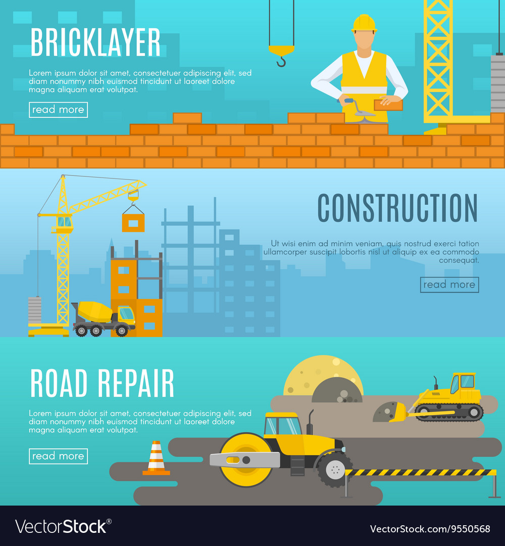 Construction Banner Set Royalty Free Vector Image