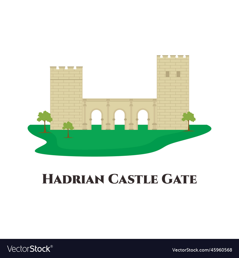 Hadrians gate or kap lar is a triumphal arch Vector Image