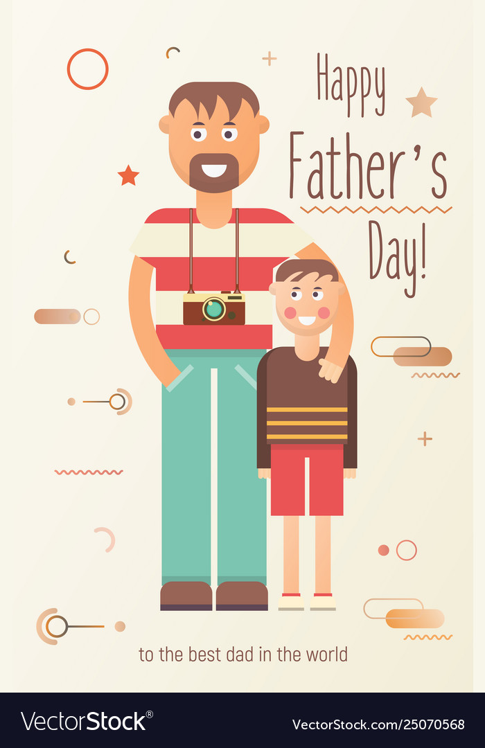 Happy fathers day greeting card Royalty Free Vector Image