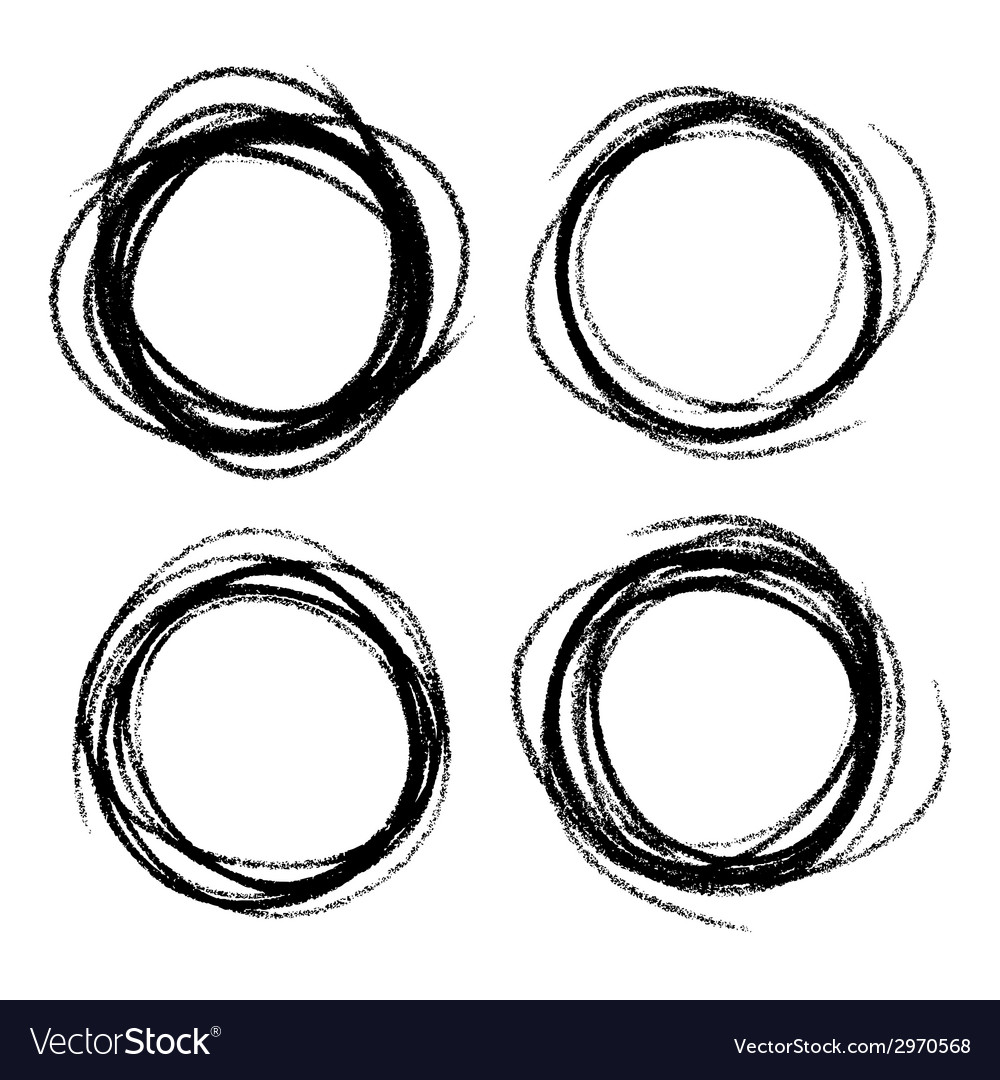 Set of hand drawn scribble circles design elements