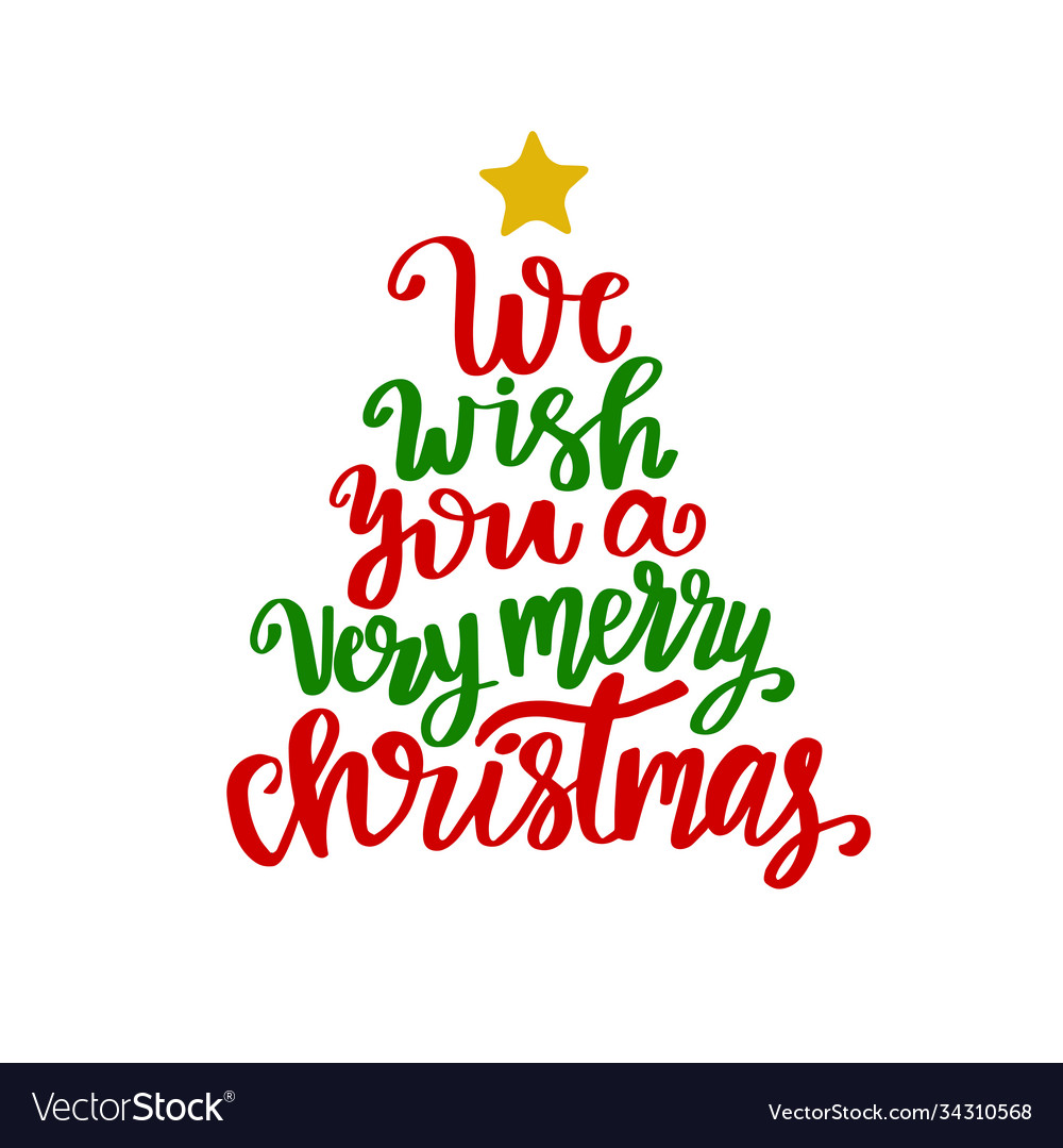 We wish you a merry christmas poster or greeting Vector Image