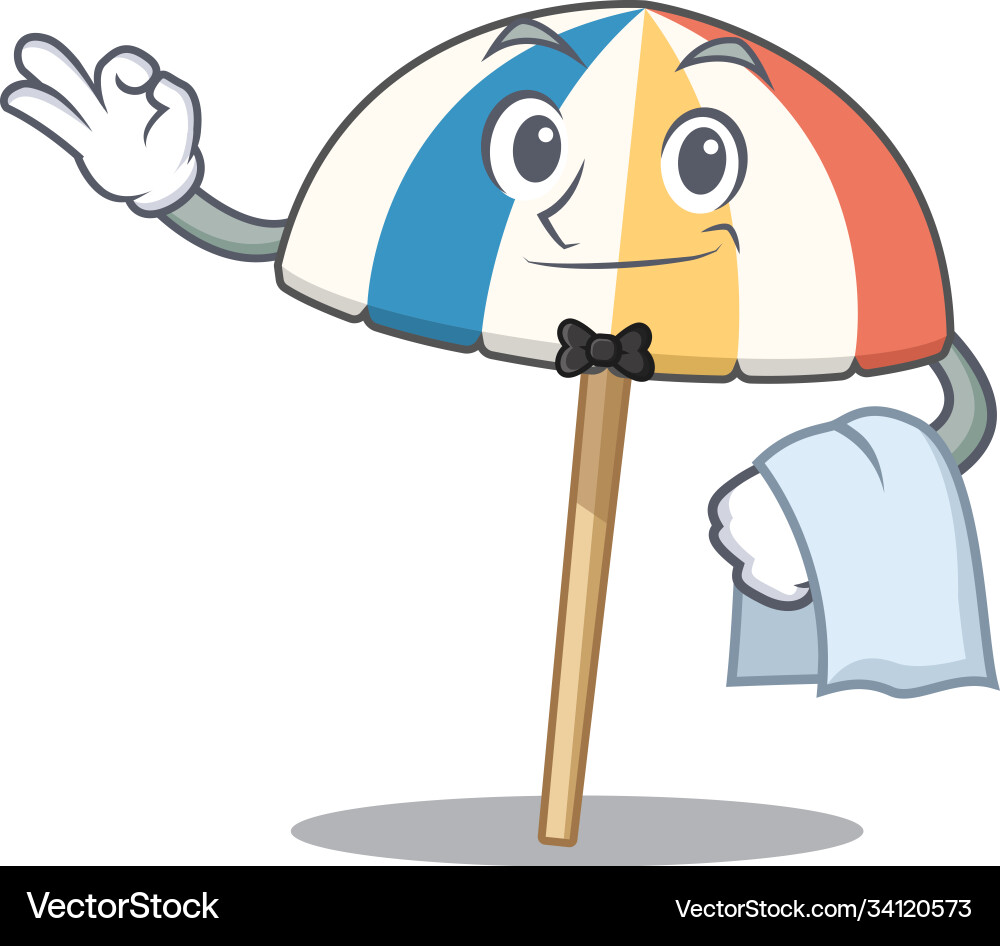 A Design Beach Umbrella Cartoon Character Vector Image