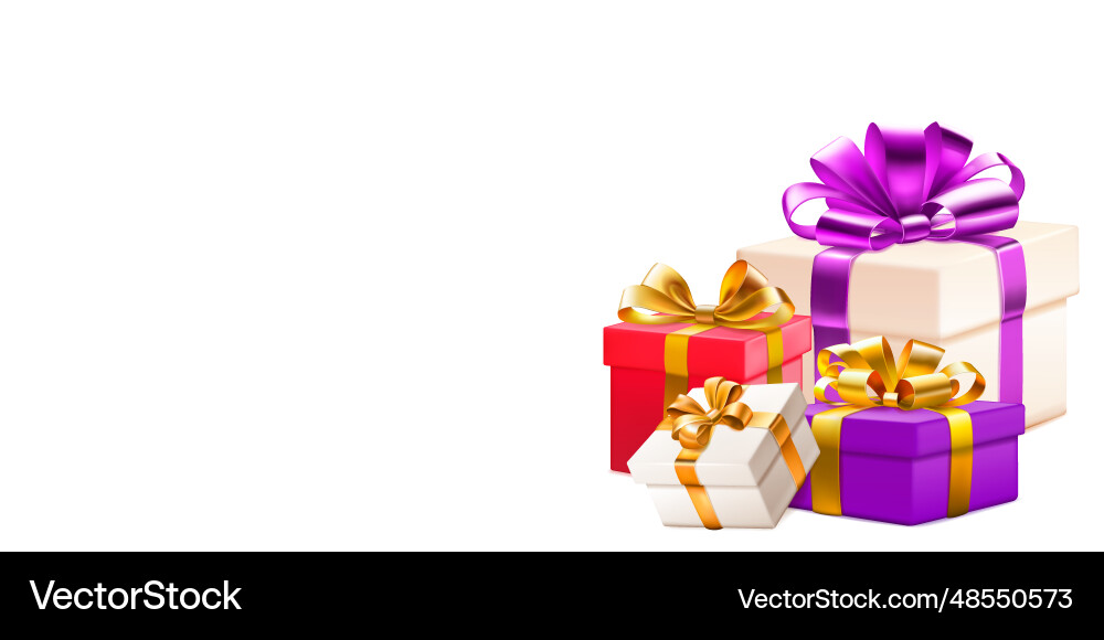 Colored gift boxes Royalty Free Vector Image - VectorStock