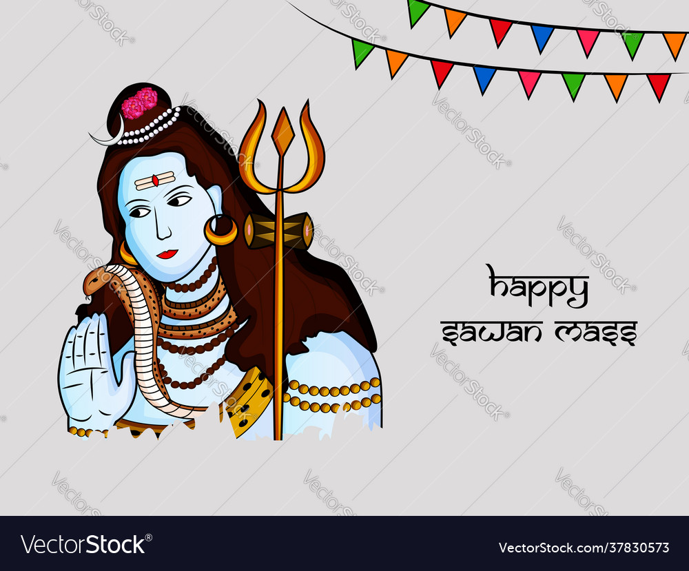 Hindu festival sawan mass Royalty Free Vector Image