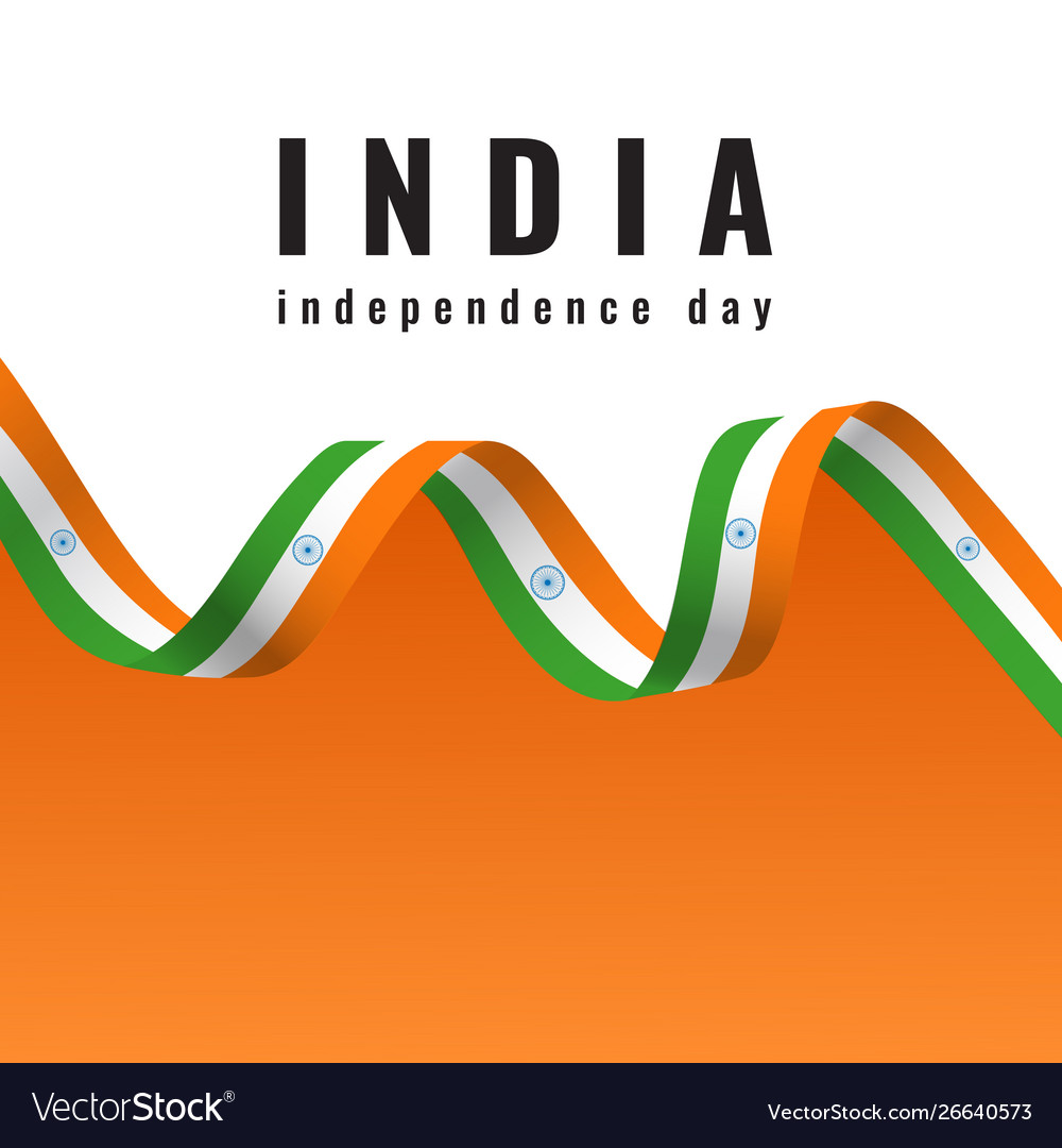 Indian national flag ribbon happy independence day