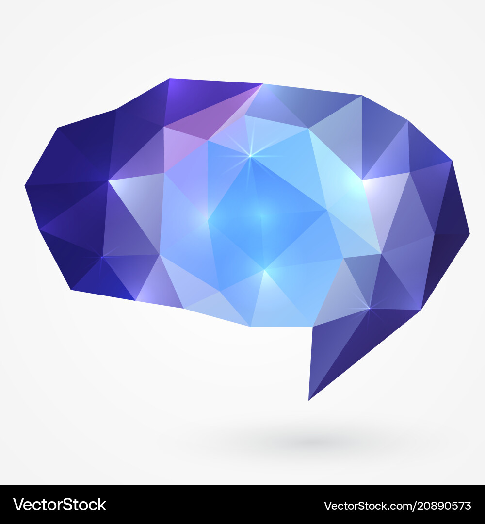 Polygonal speech bubble Royalty Free Vector Image