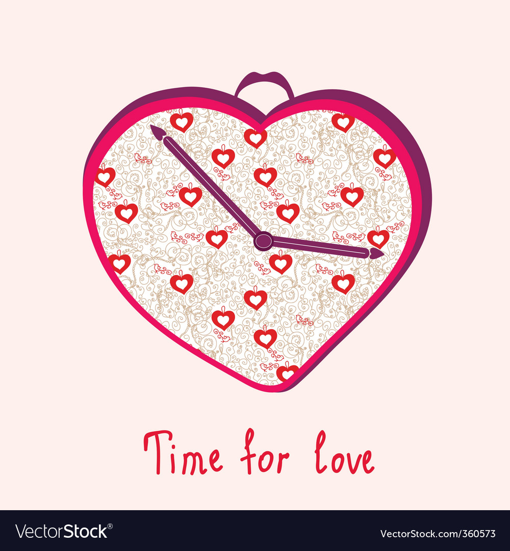 Romantic clock Royalty Free Vector Image VectorStock