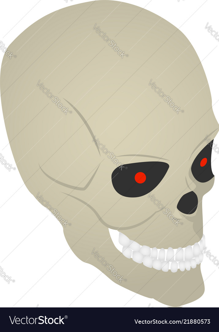 scary skull icon isometric