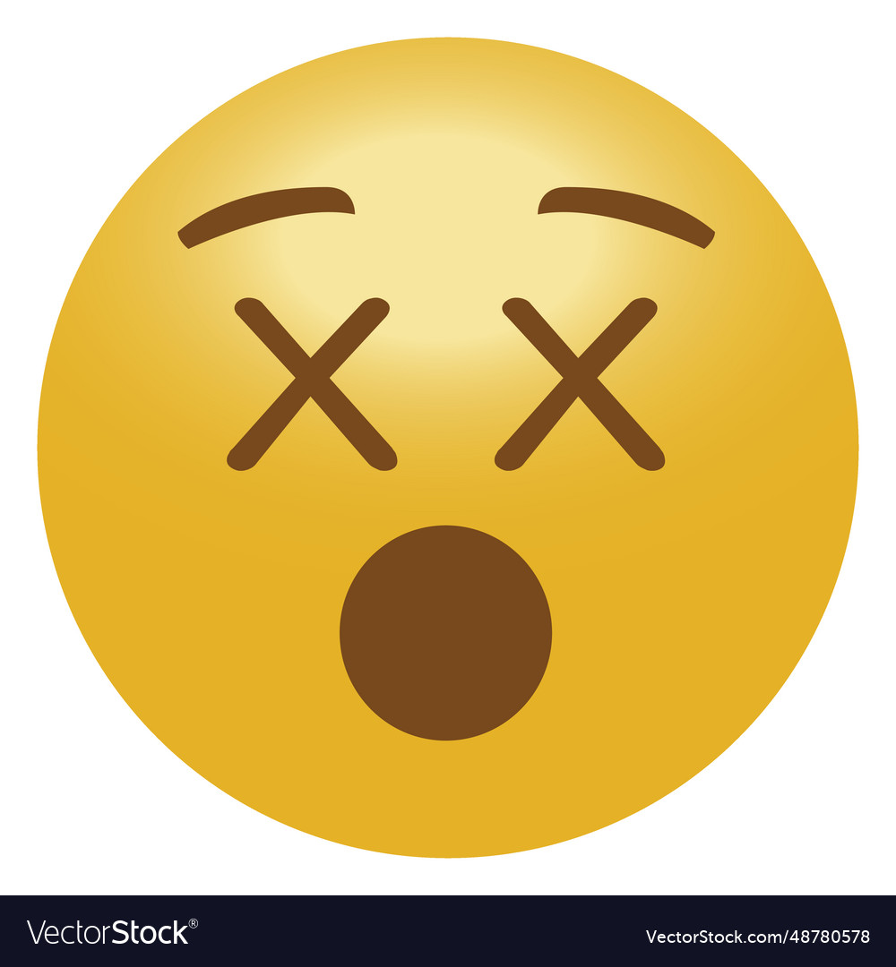 Dead emoji emoticon Royalty Free Vector Image - VectorStock