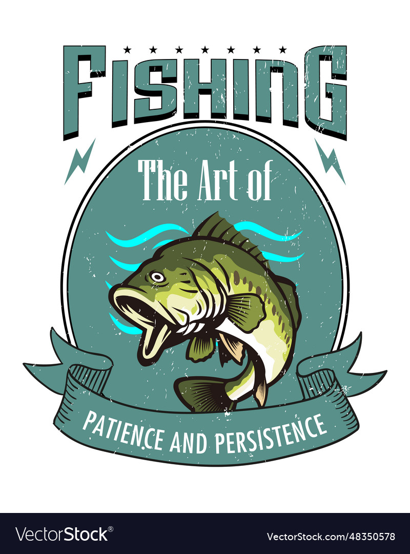 Fishing t-shirt design tee logo Royalty Free Vector Image