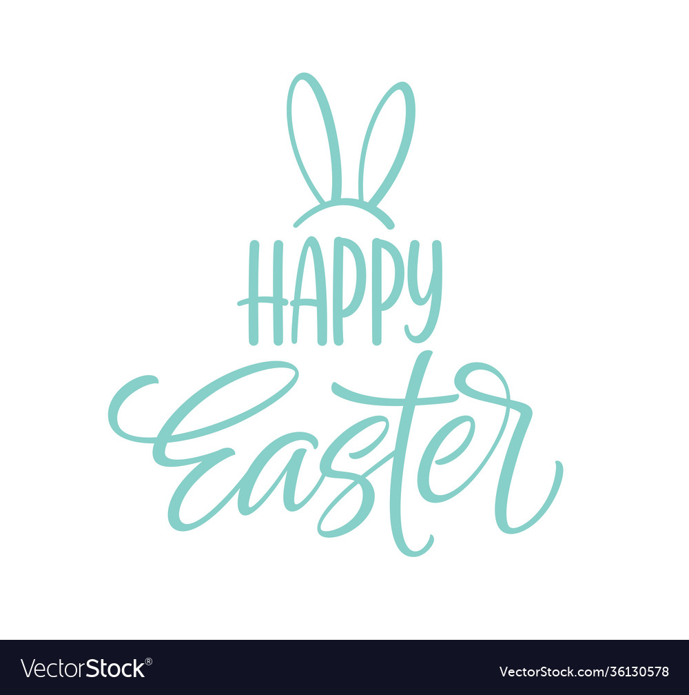 Happy easter icon symbol handwriting lettering Vector Image