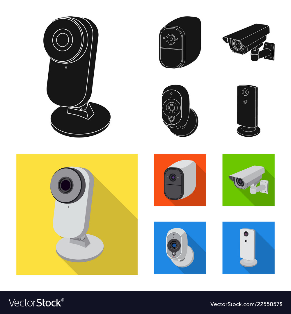Isolated object of cctv and camera icon set Vector Image