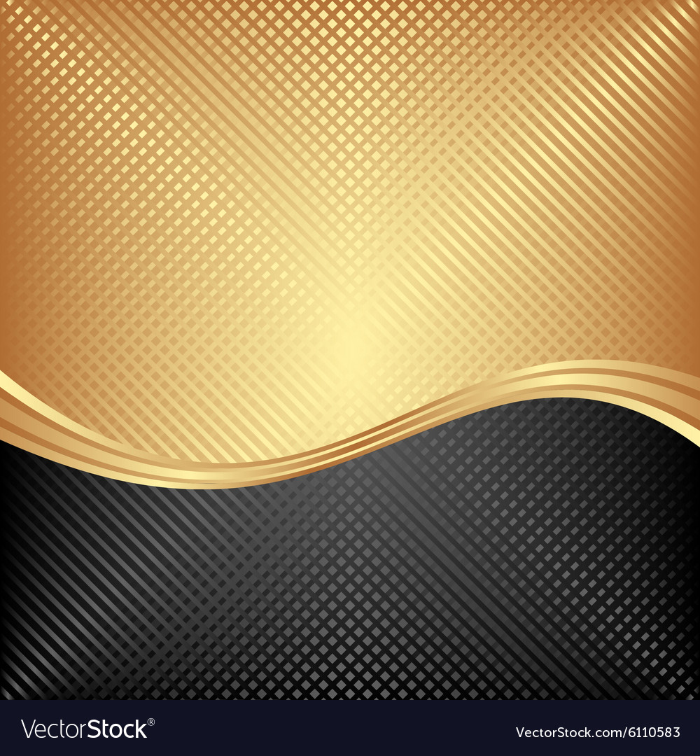 Black and golden background divided into two Vector Image