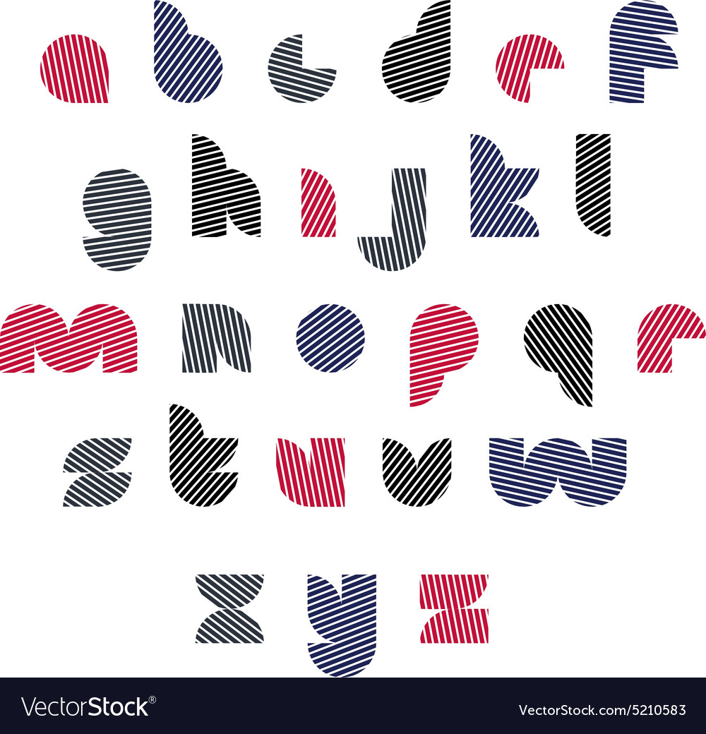 Black and red unusual rounded typescript Vector Image