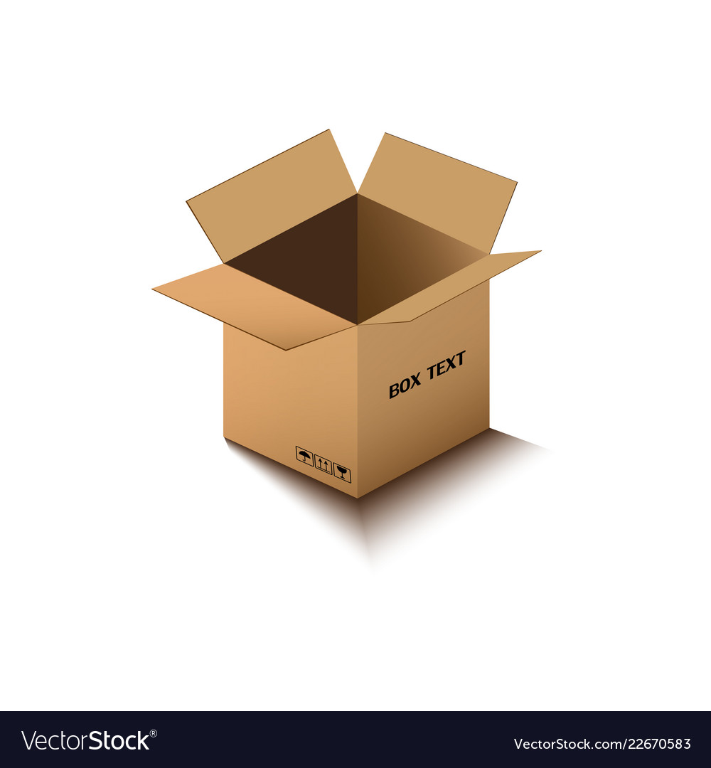 Corton box postal packing on white Royalty Free Vector Image