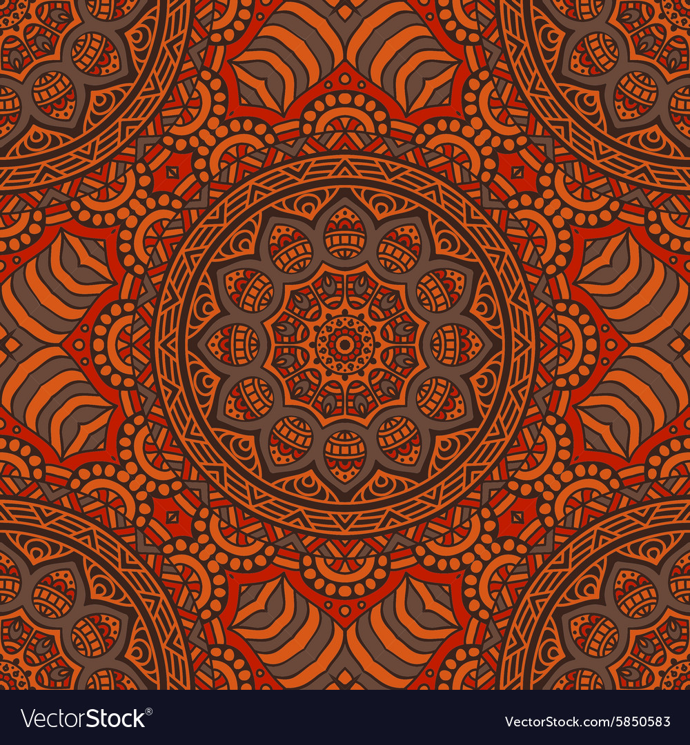 Ethnic floral seamless pattern Royalty Free Vector Image