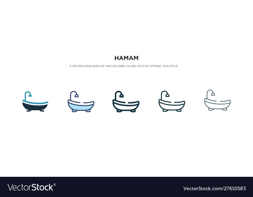 Hamam icon in different style two colored Vector Image