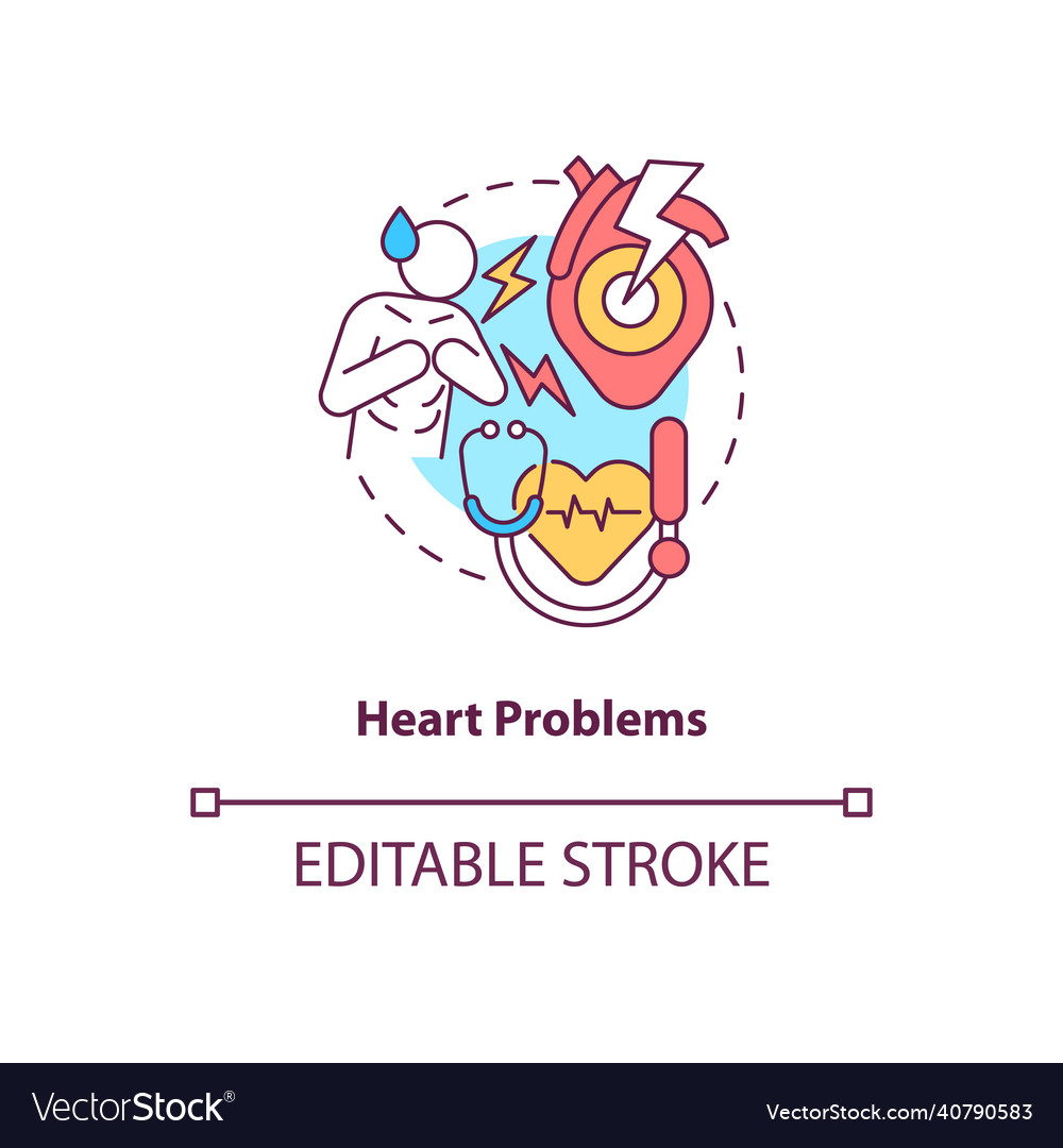 Heart problems concept icon Royalty Free Vector Image