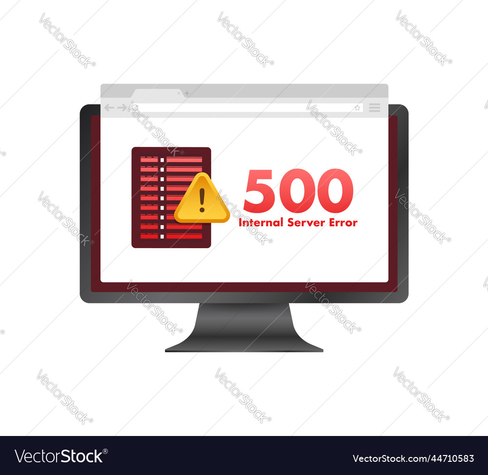 Internal server error website 500 Royalty Free Vector Image