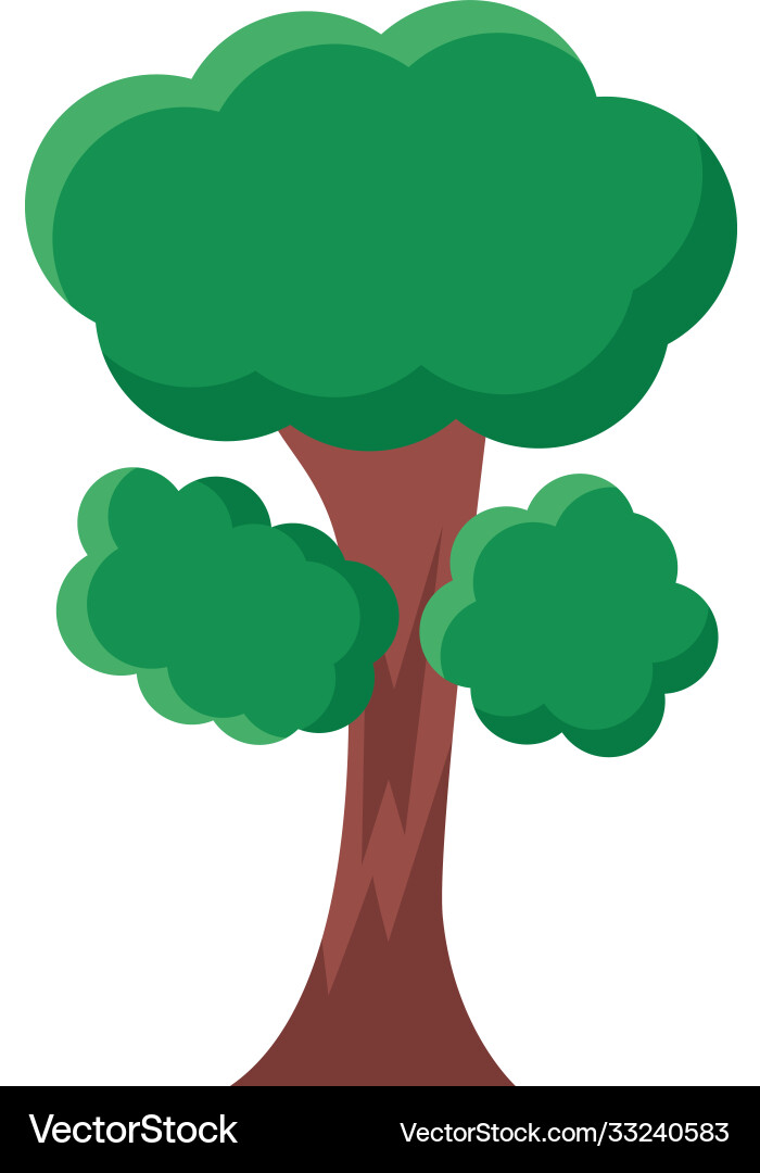 Leafy tree flat style icon Royalty Free Vector Image