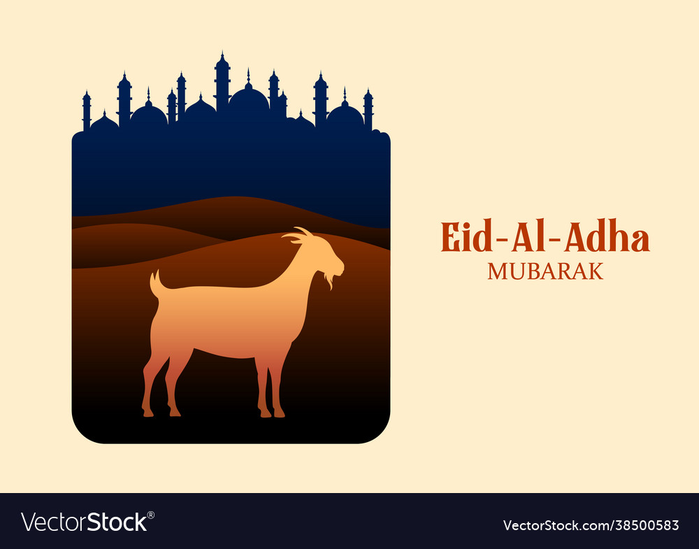 Sheep wishing eid ul adha happy bakra id holy Vector Image