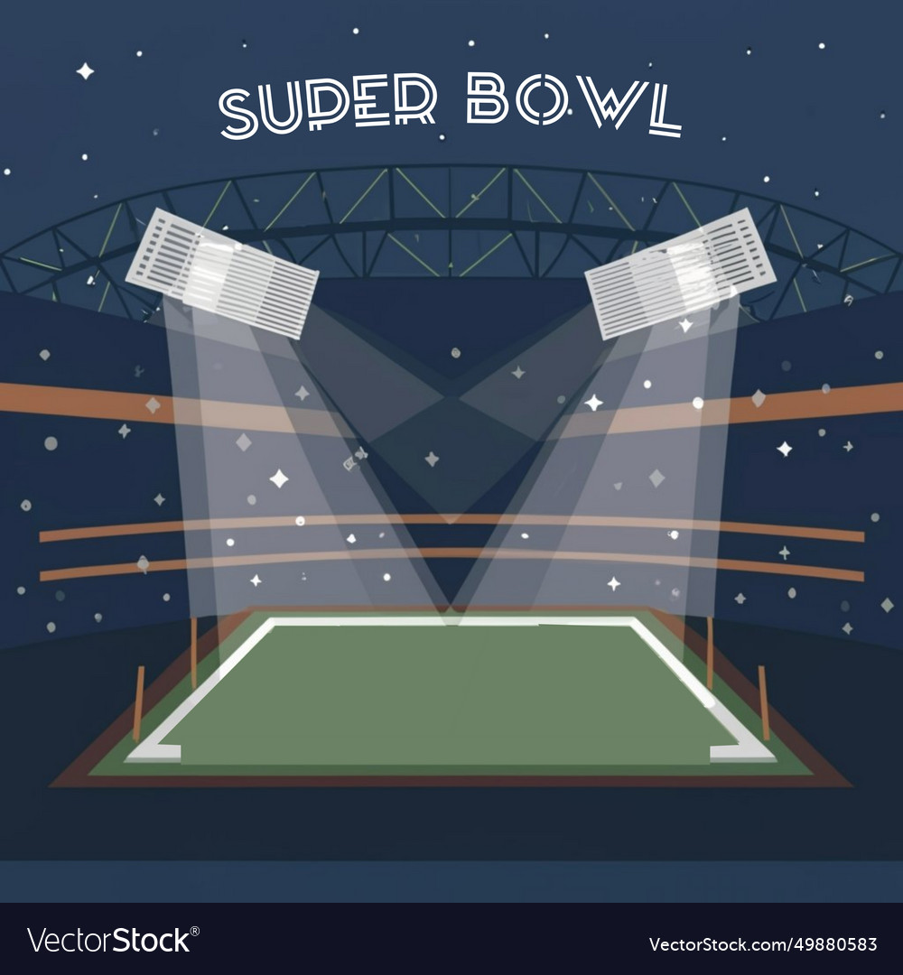 Super bowl american stadium field football game Vector Image