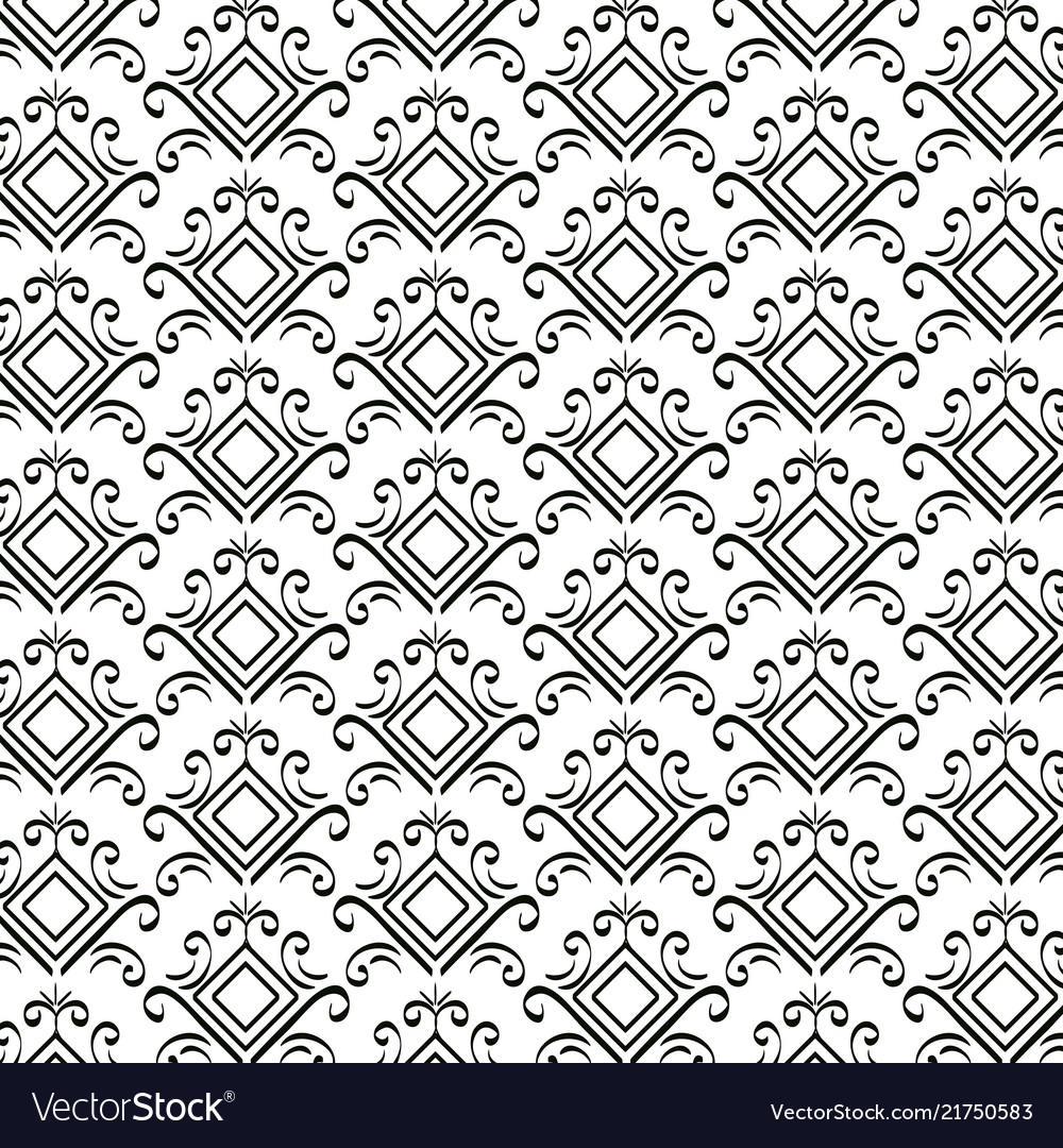 Victorian and floral monochrome background Vector Image