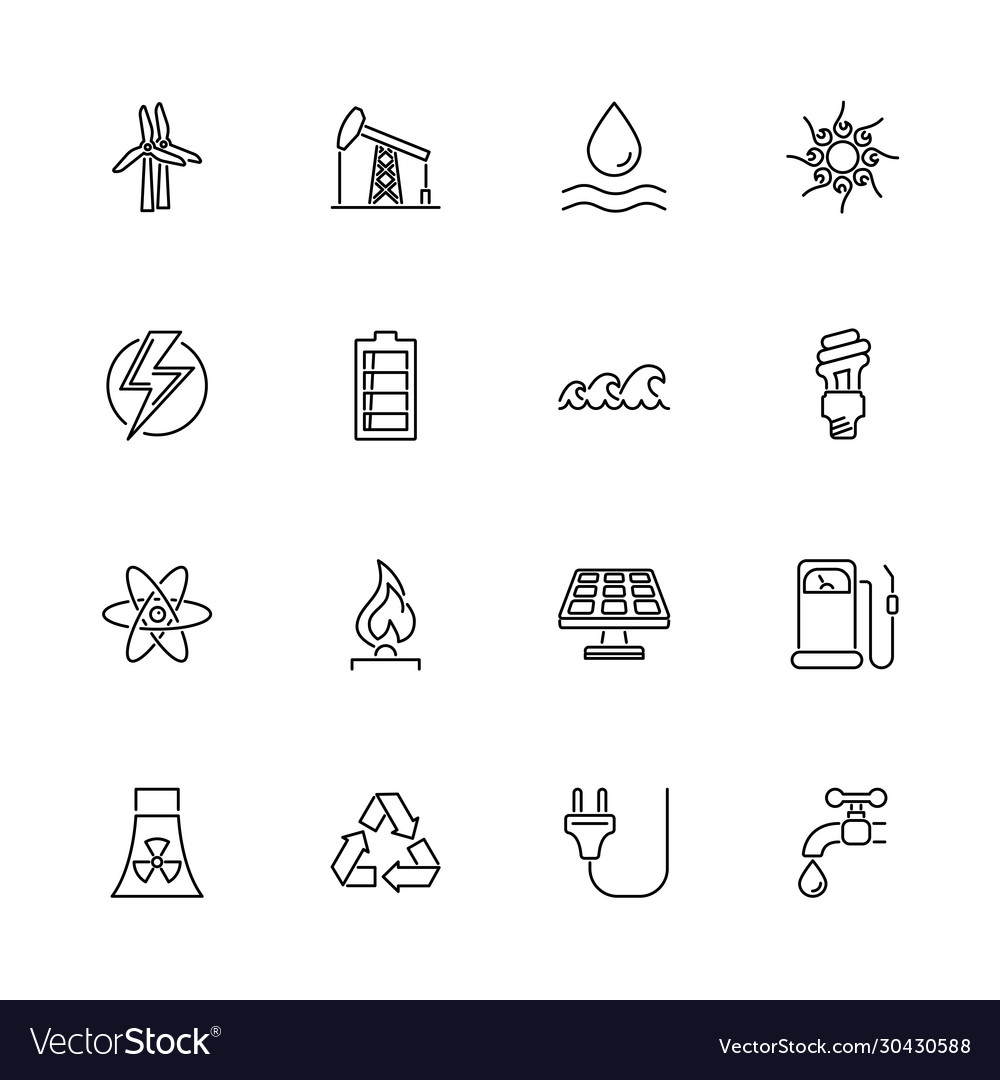 Energy - flat icons Royalty Free Vector Image - VectorStock