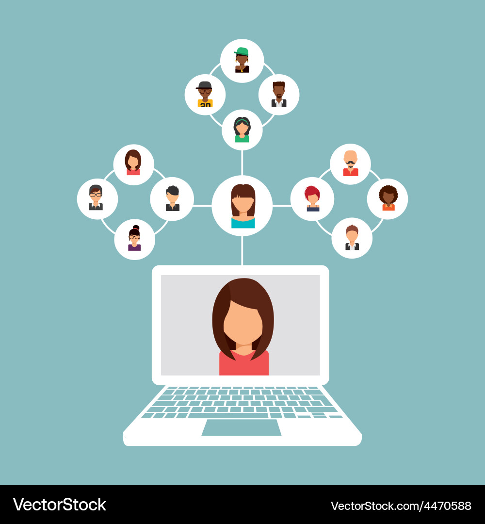 Social Computer Network Vector Social network Royalty Free Vector Image - VectorStock