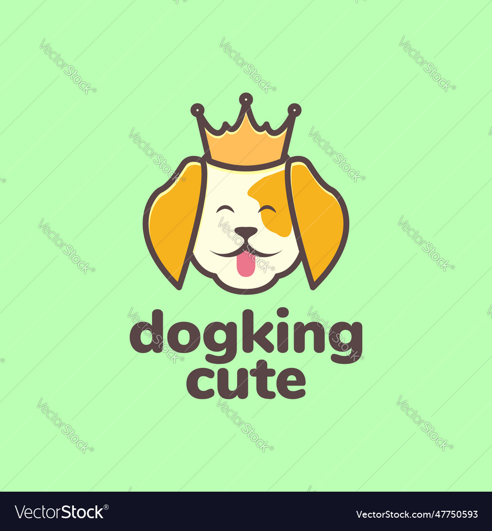 Animal pets dog crown king mascot cute cartoon Vector Image