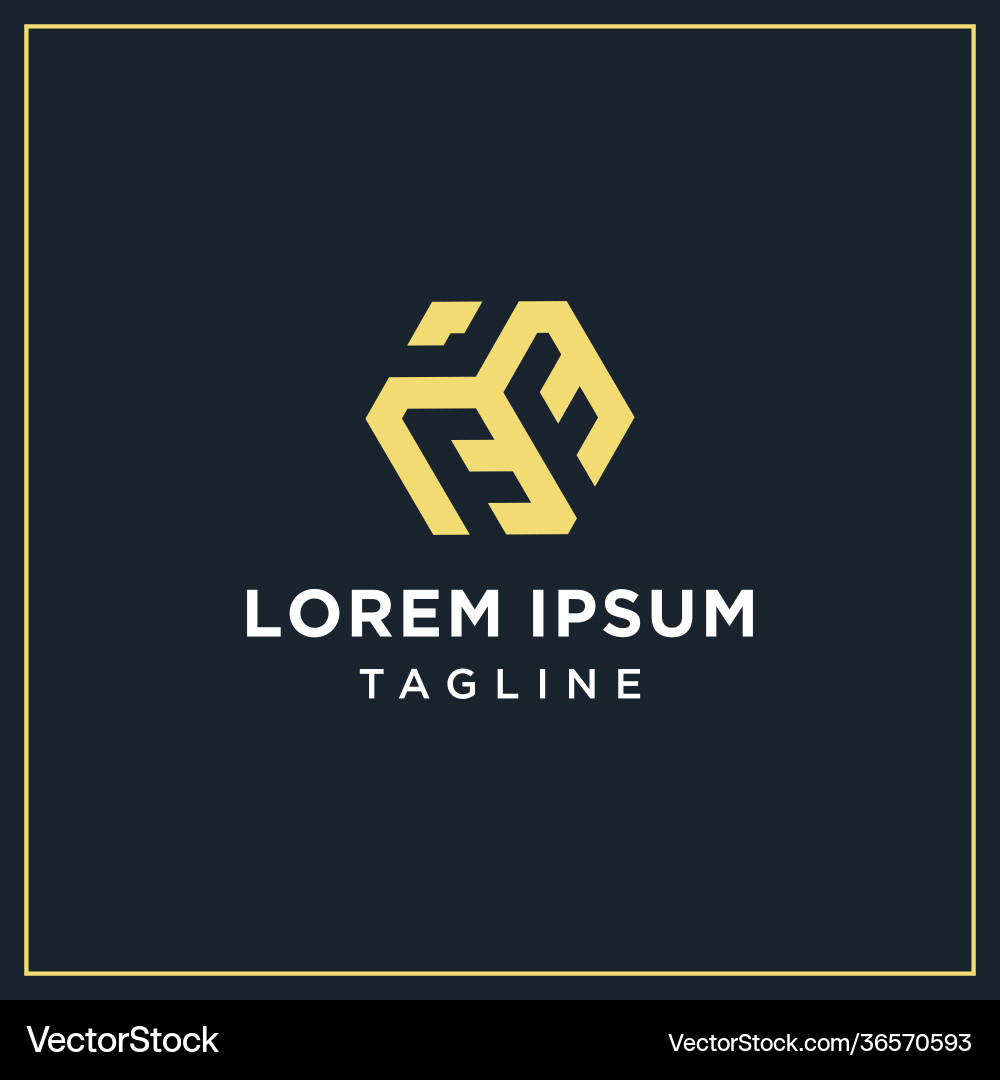 Ff hexagon logo Royalty Free Vector Image - VectorStock