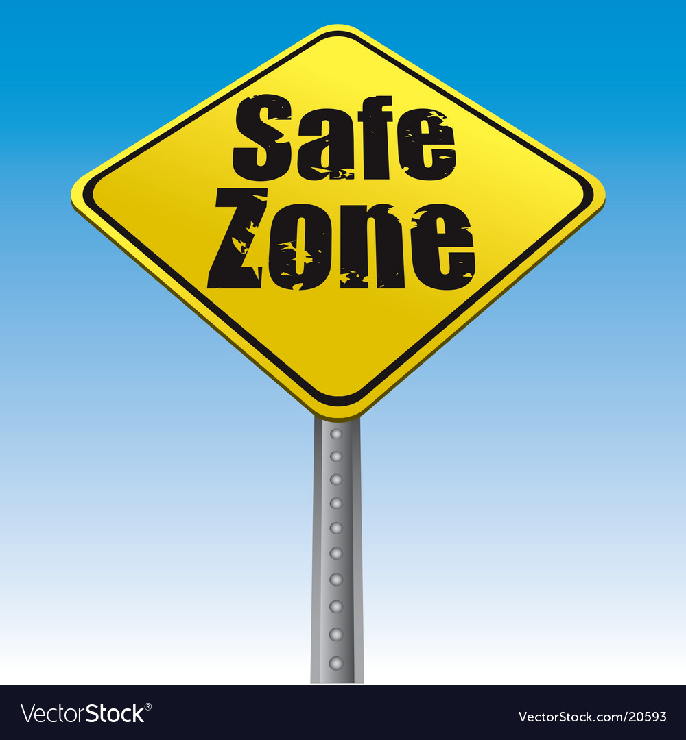 Road sign safe zone illustration Royalty Free Vector Image