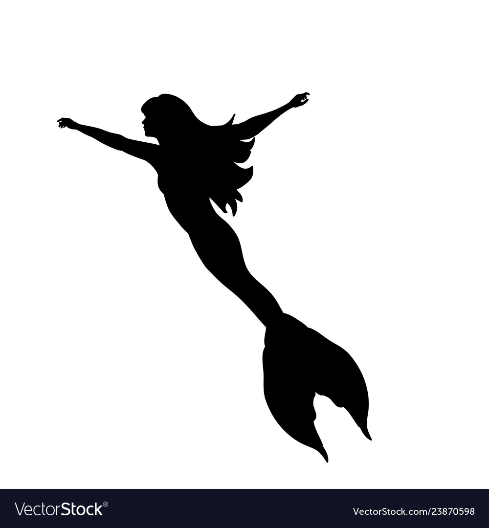 Mermaid siren water nymph silhouette ancient