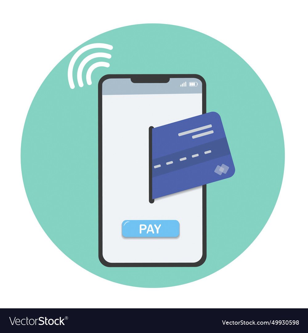 Mobile shopping nfc payment smartphone Royalty Free Vector