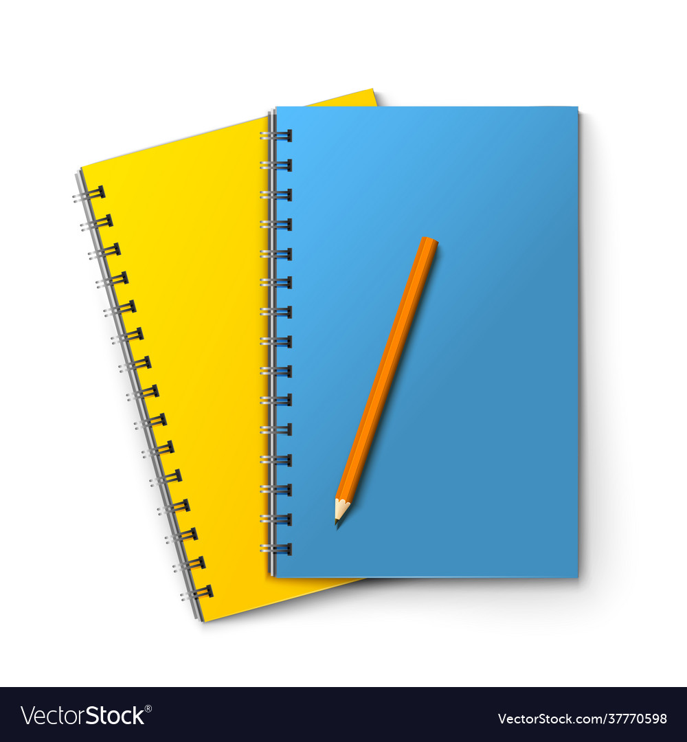 Notepads and pencil Royalty Free Vector Image - VectorStock