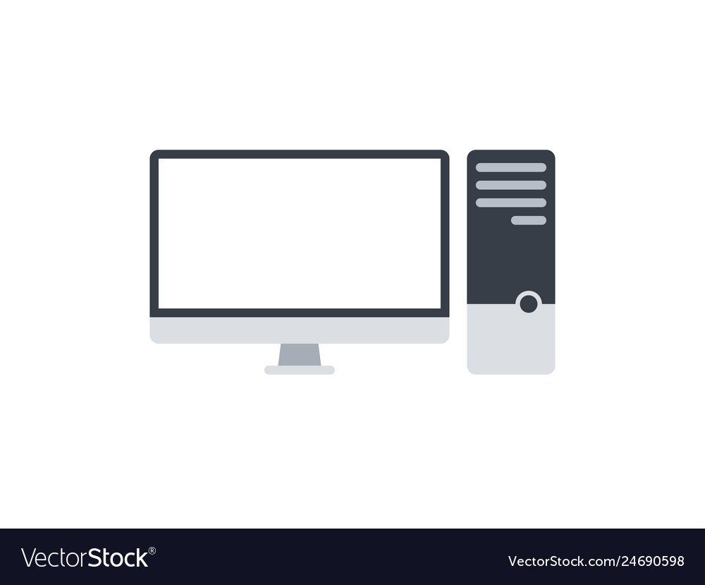 Pc Monitor Icon Desktop Computer Royalty Free Vector Image