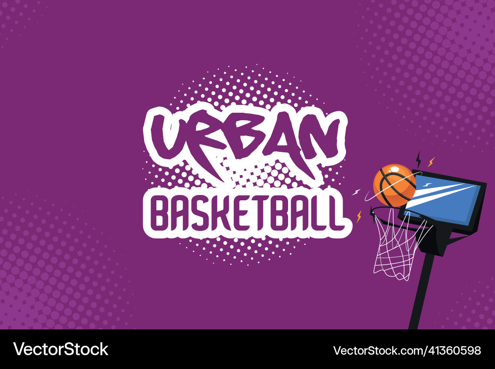 Urban basketball lettering with point Royalty Free Vector