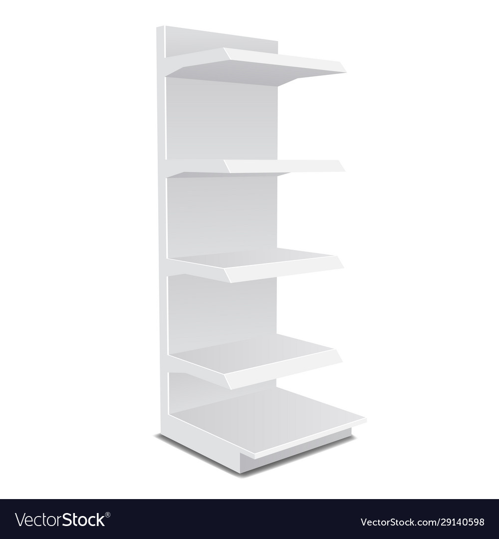 White long blank empty showcase displays Vector Image