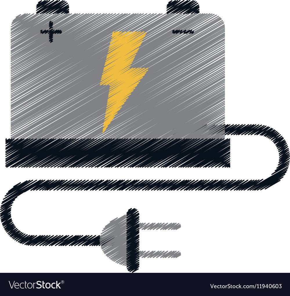 Car Battery High Voltage Mechanic Cable Plug Ed Vector Image